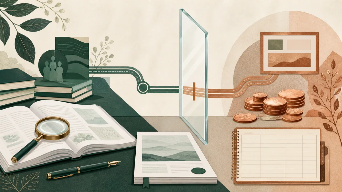 Illustration of a transparent partition separating financial pathways from independent medical editorial work